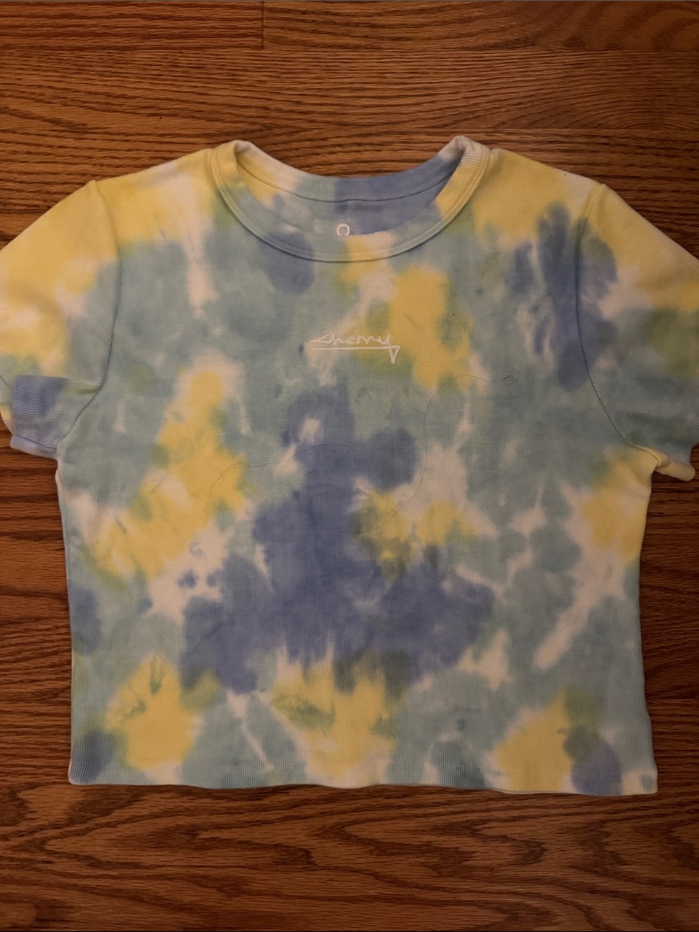 Cherry LA Tie-Dye Short Sleeve Tee - Blue & Yellow
